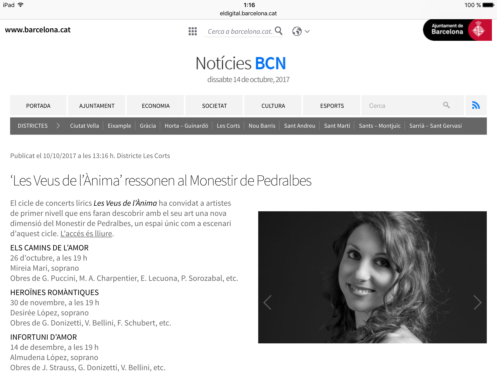 Cartell concert pedralbes